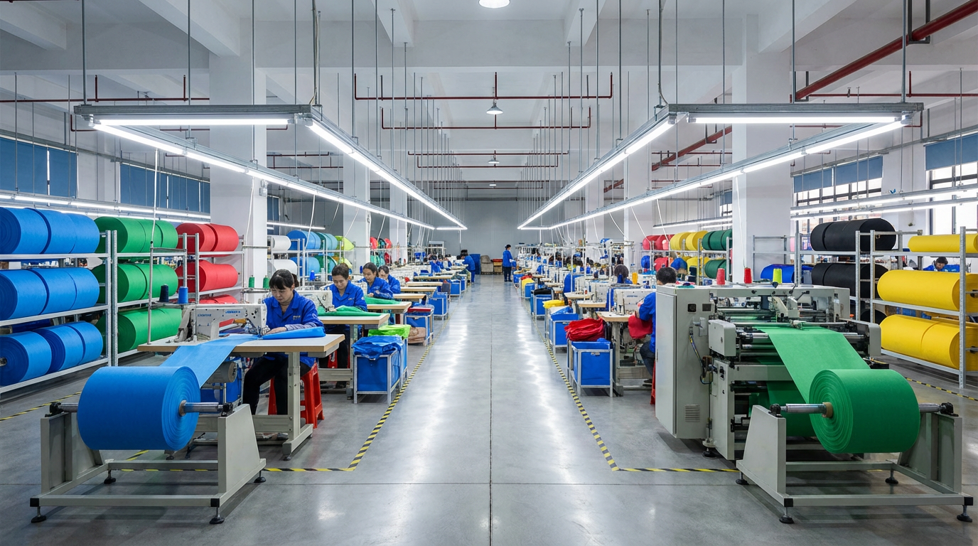 Non woven bag factory production line